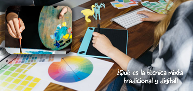 ¿Qué es la técnica mixta tradicional y digital?
